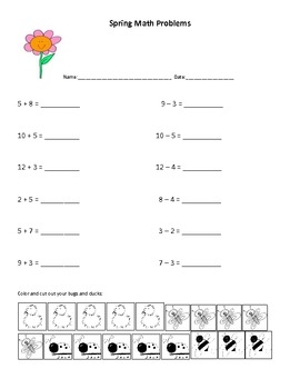 Springtime Math Worksheets By Alyson Mendez TPT
