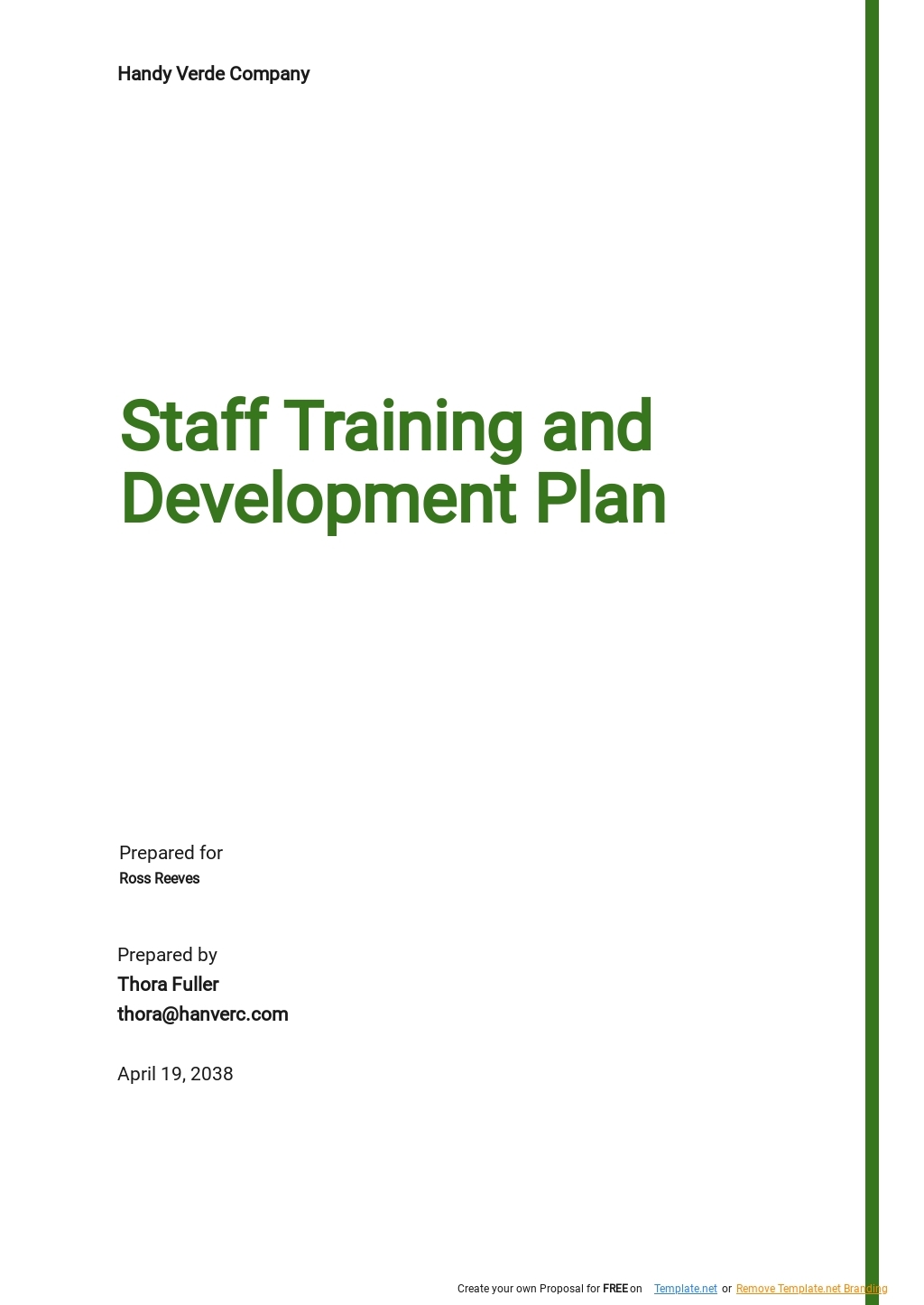 Staff Development Plan Template Word