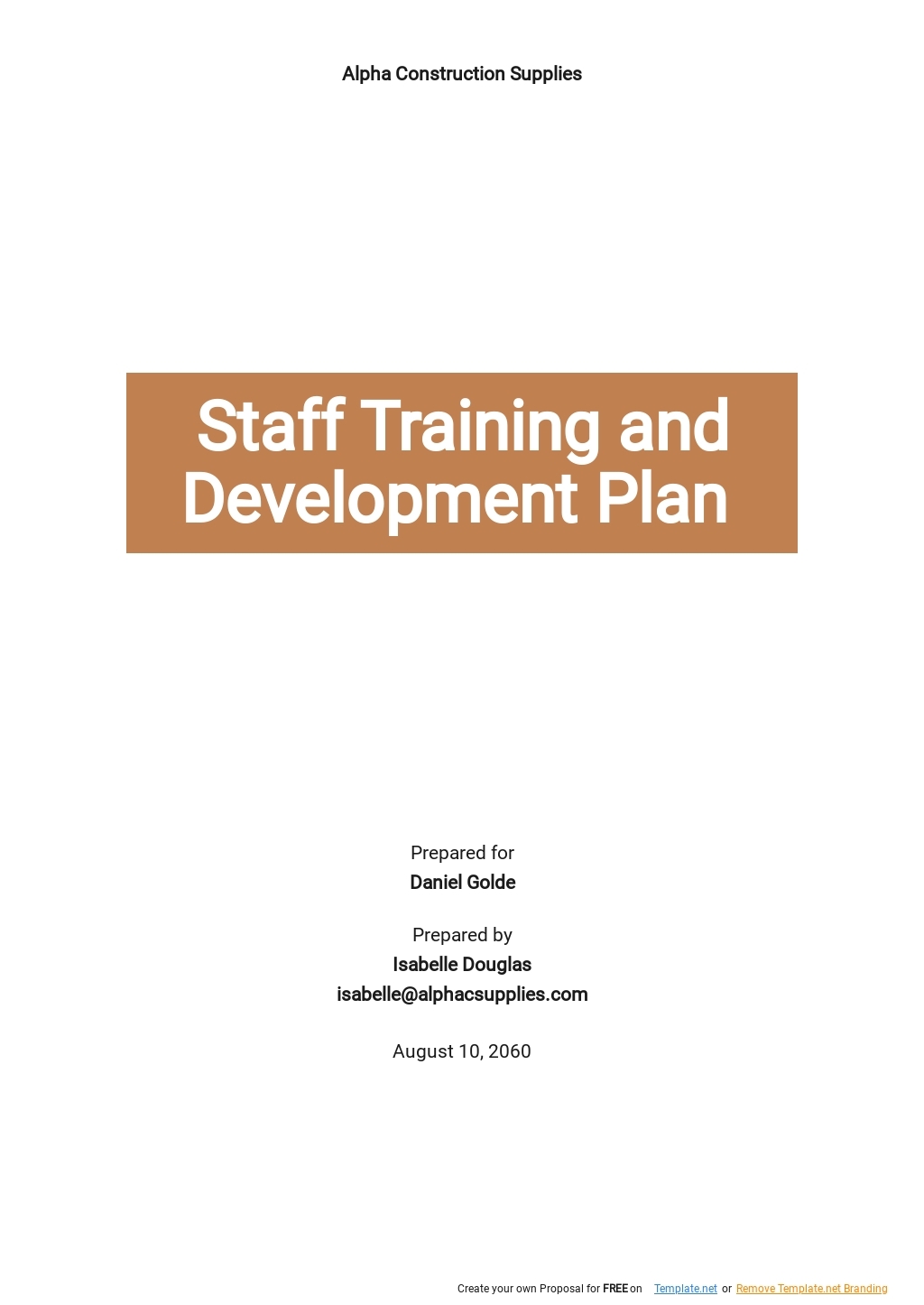 Staff Training And Development Plan Template Google Docs Word Apple