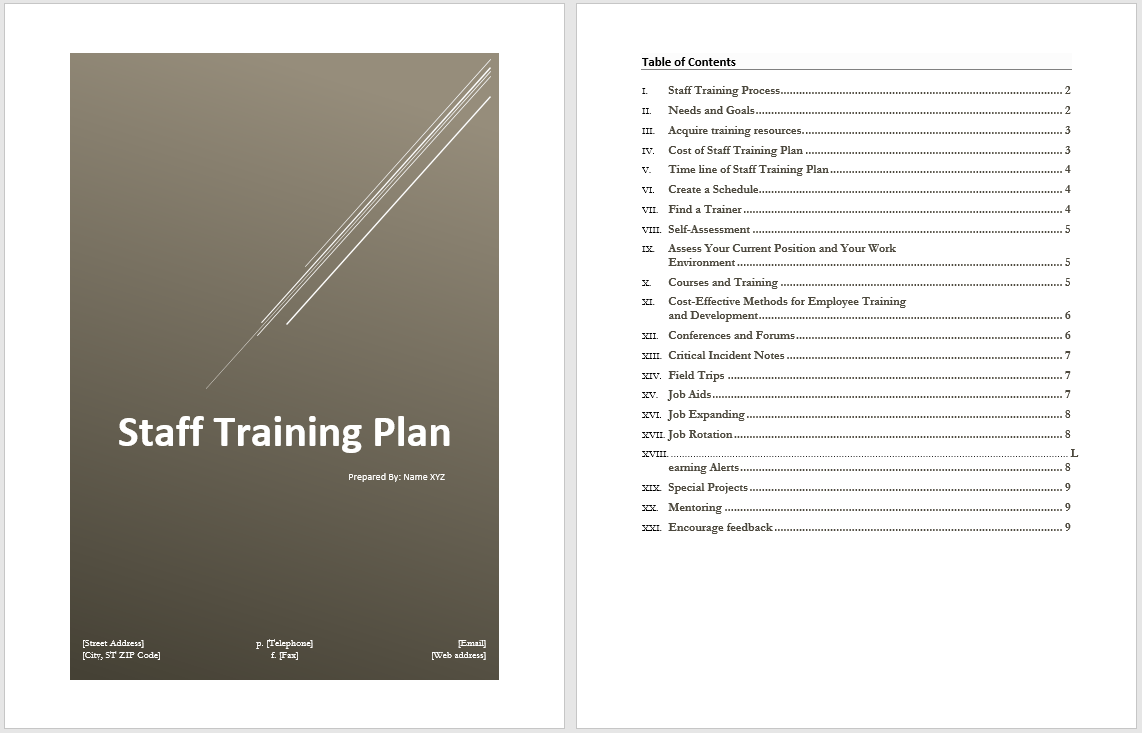 Staff Training Plan Template Word Templates For Free Download