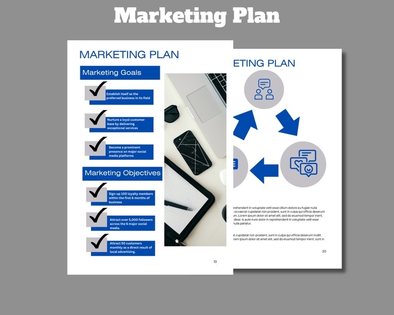 Start Up Business Plan Template Canva Business Proposal Marketing 