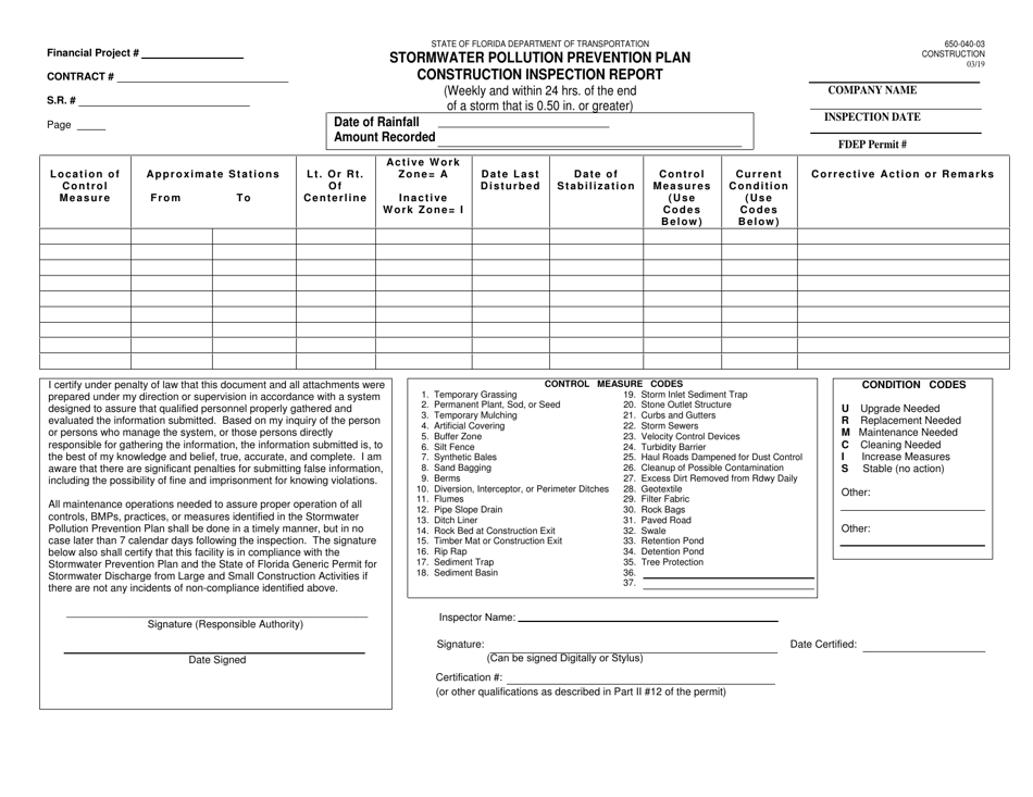 Storm Water Pollution Prevention Plan Template