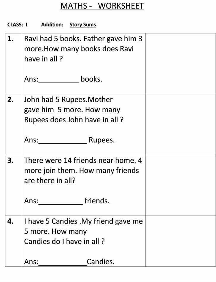 maths worksheet for class 5