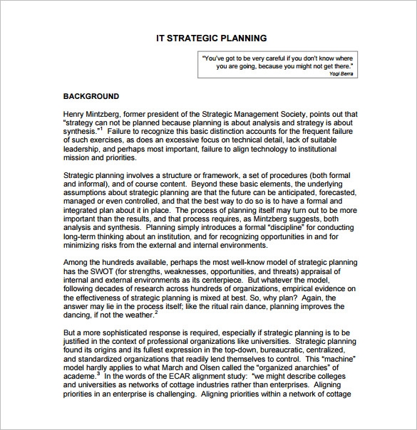 strategic plan template pdf
