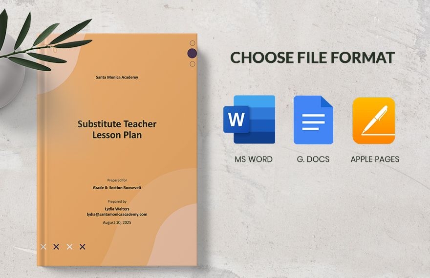 substitute lesson plan template