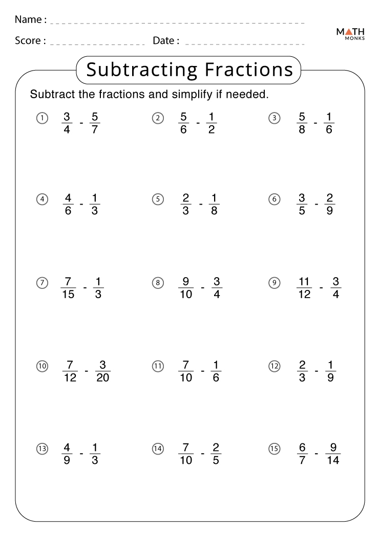 4th grade math worksheets fractions