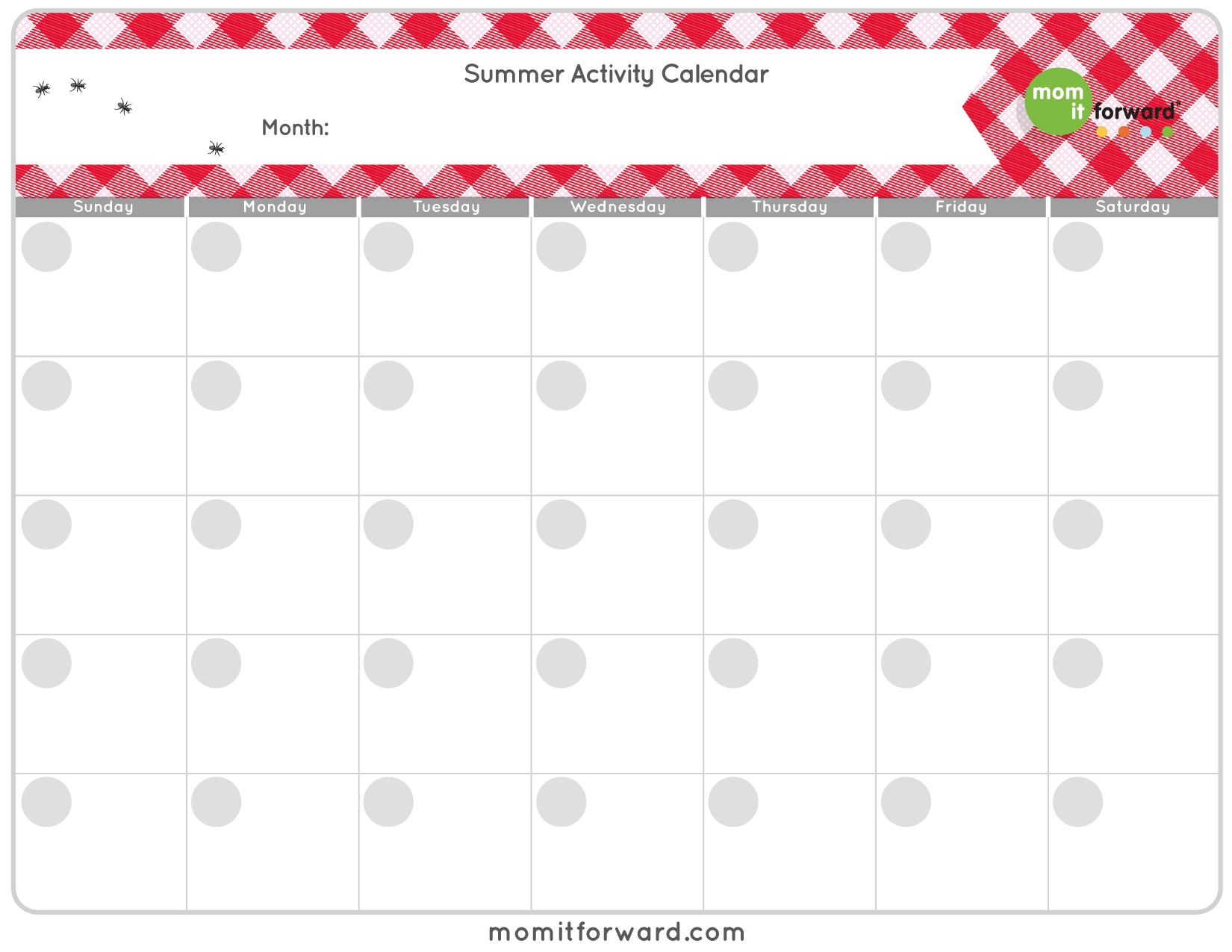 Summer Activity Calendar Printable Mom It ForwardMom It Forward