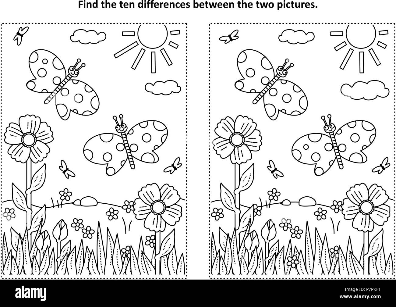 Summer Find The Difference Printable