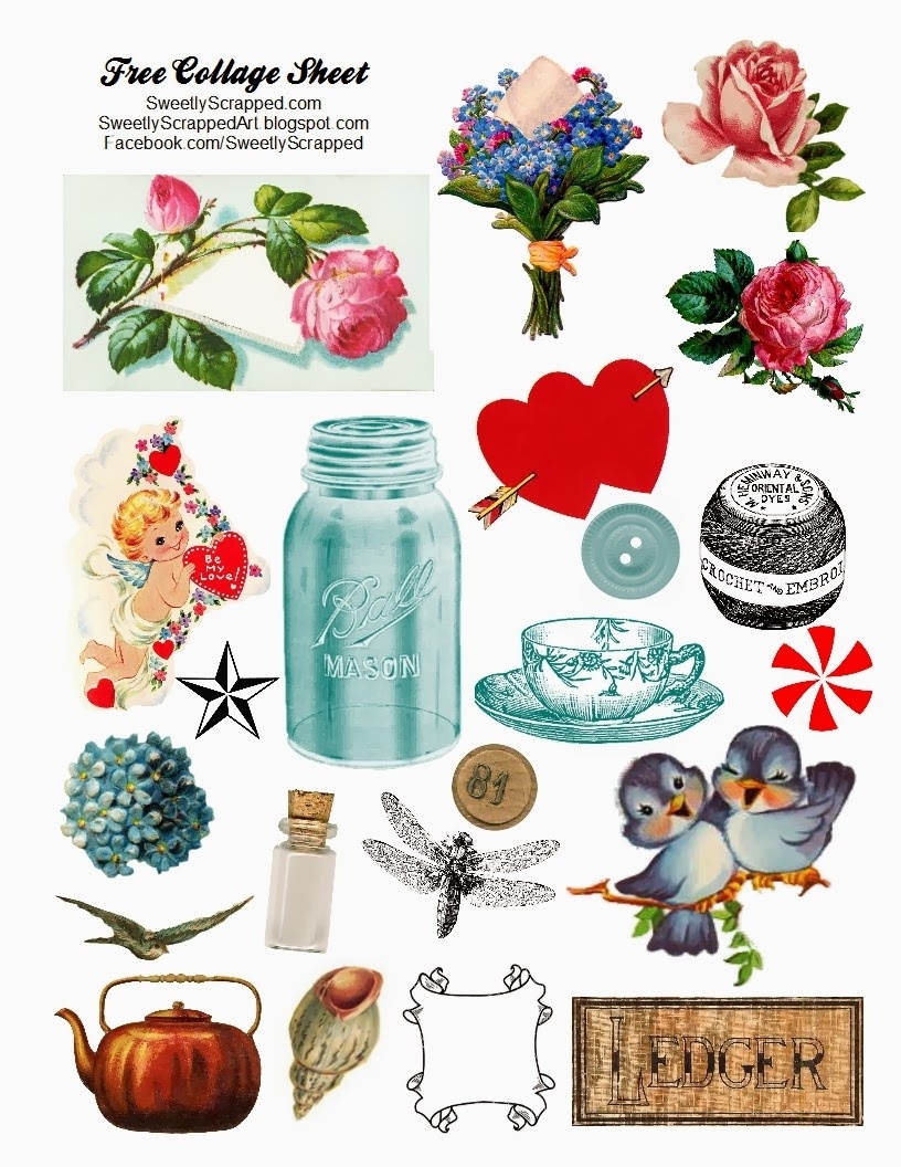 Sweetly Scrapped Free Digital Collage Sheet Free Printable Picture