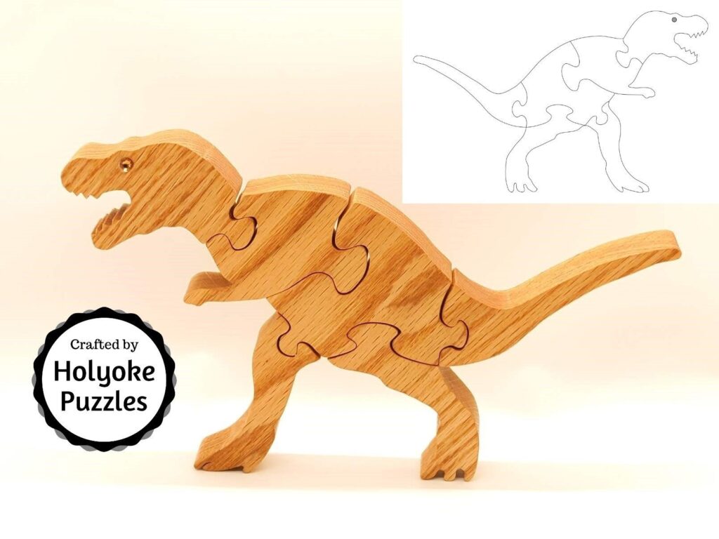 T Rex Dinosaur Puzzle Pattern PDF SVG By HolyokePuzzles On Etsy