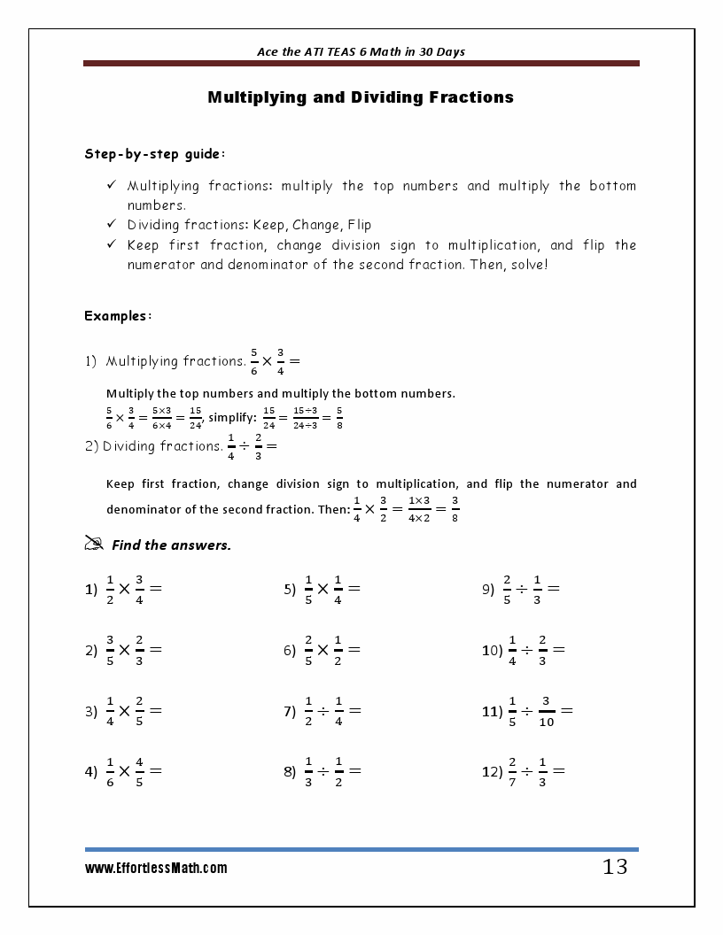 Teas Math Practice Worksheets Printable Word Searches