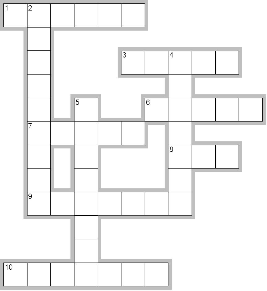 crossword puzzle template word