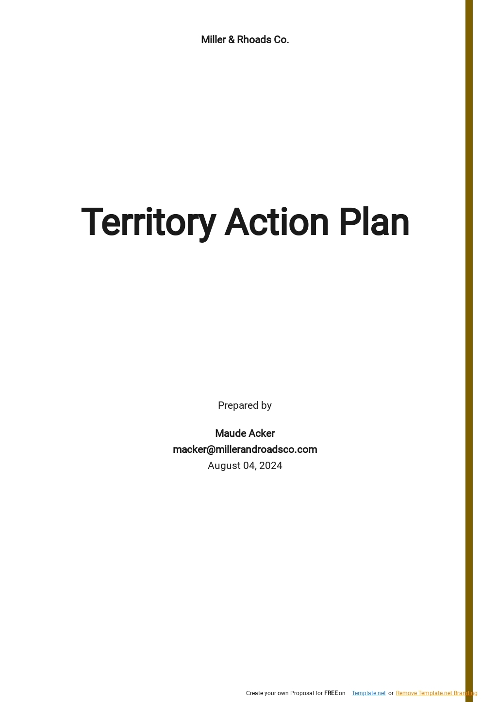 territory sales plan template