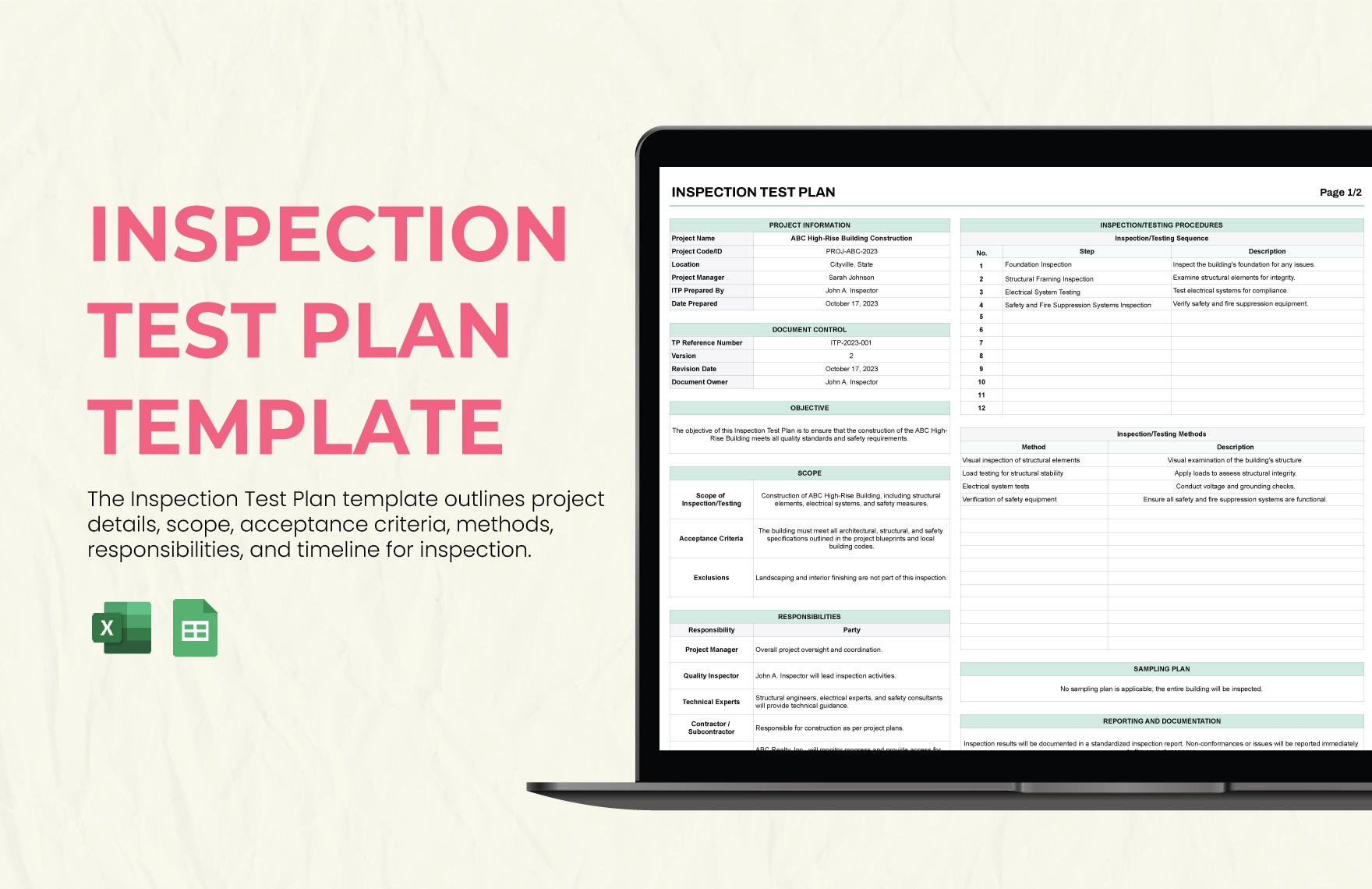 Test Plan Template In Excel Google Sheets Download Template