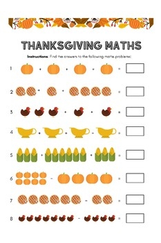 Thanksgiving Math Activity Worksheets By SmartMama TPT