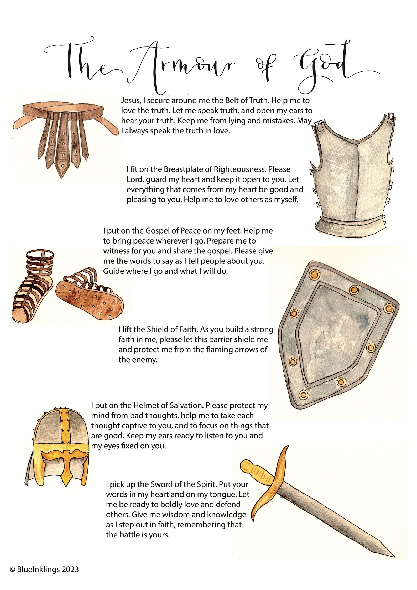 The Armour Of God Printable Etsy