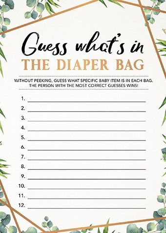 free printable baby shower guess diaper bag game