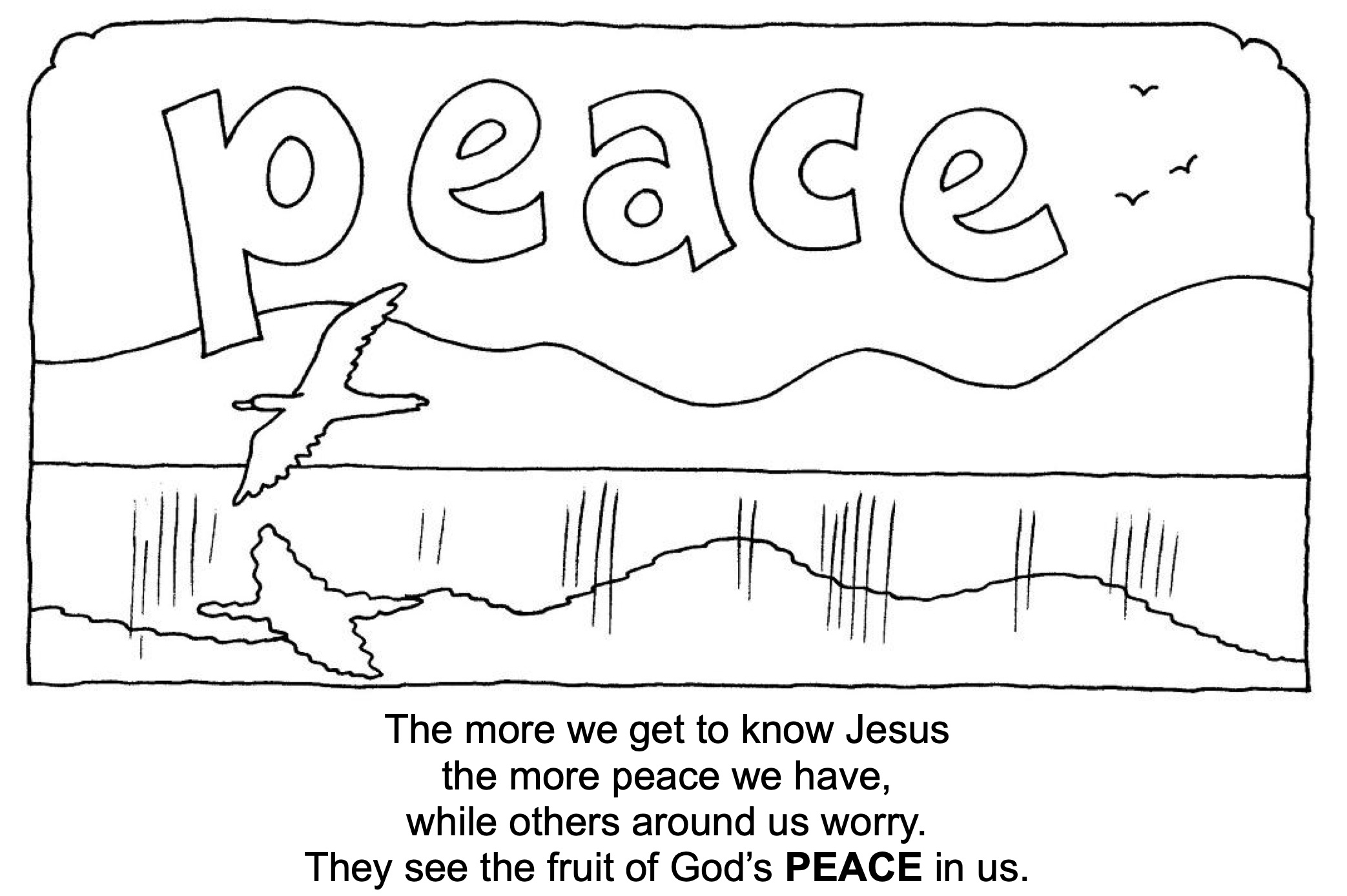 The Fruit Of The Spirit Is Peace Jesus Calms The Storm Coloring Page