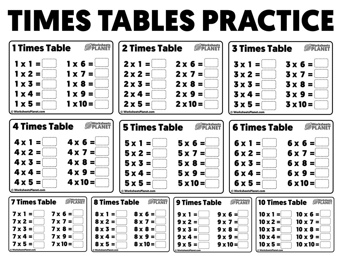 Times Tables Practice 2 Times Table Math Tables Worksheets Word 