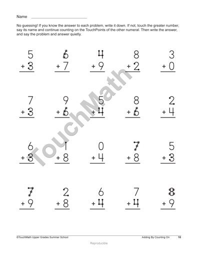 Touchpoint Math Worksheets Printable Worksheets For All Free