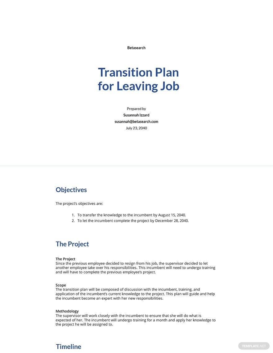 Transition Plan Template For Leaving Job Template Google Docs Word 