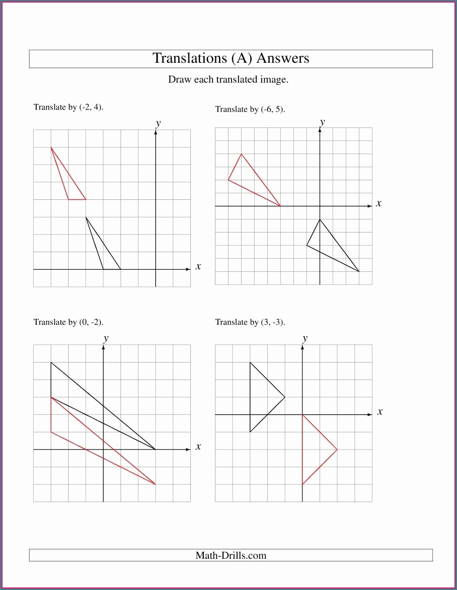 Translation Math Worksheets Beautiful Translations Math Worksheets Pdf 