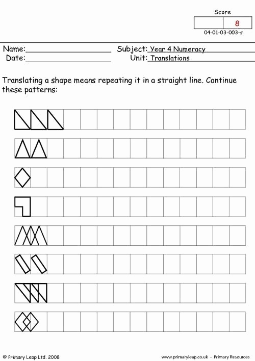 Translation Worksheets Math Best Of Translations Math Worksheets