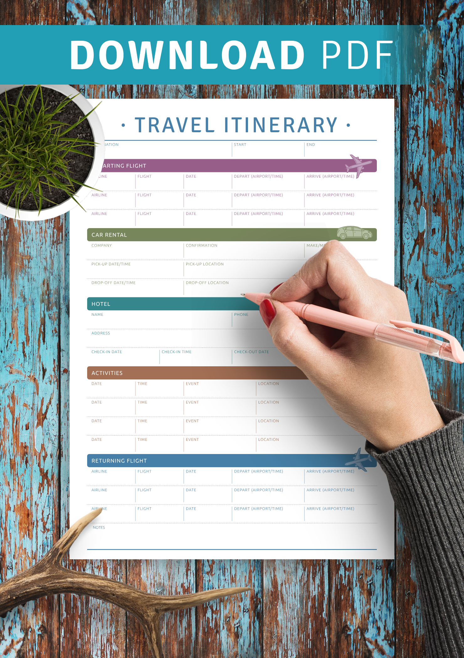 travel plan itinerary template