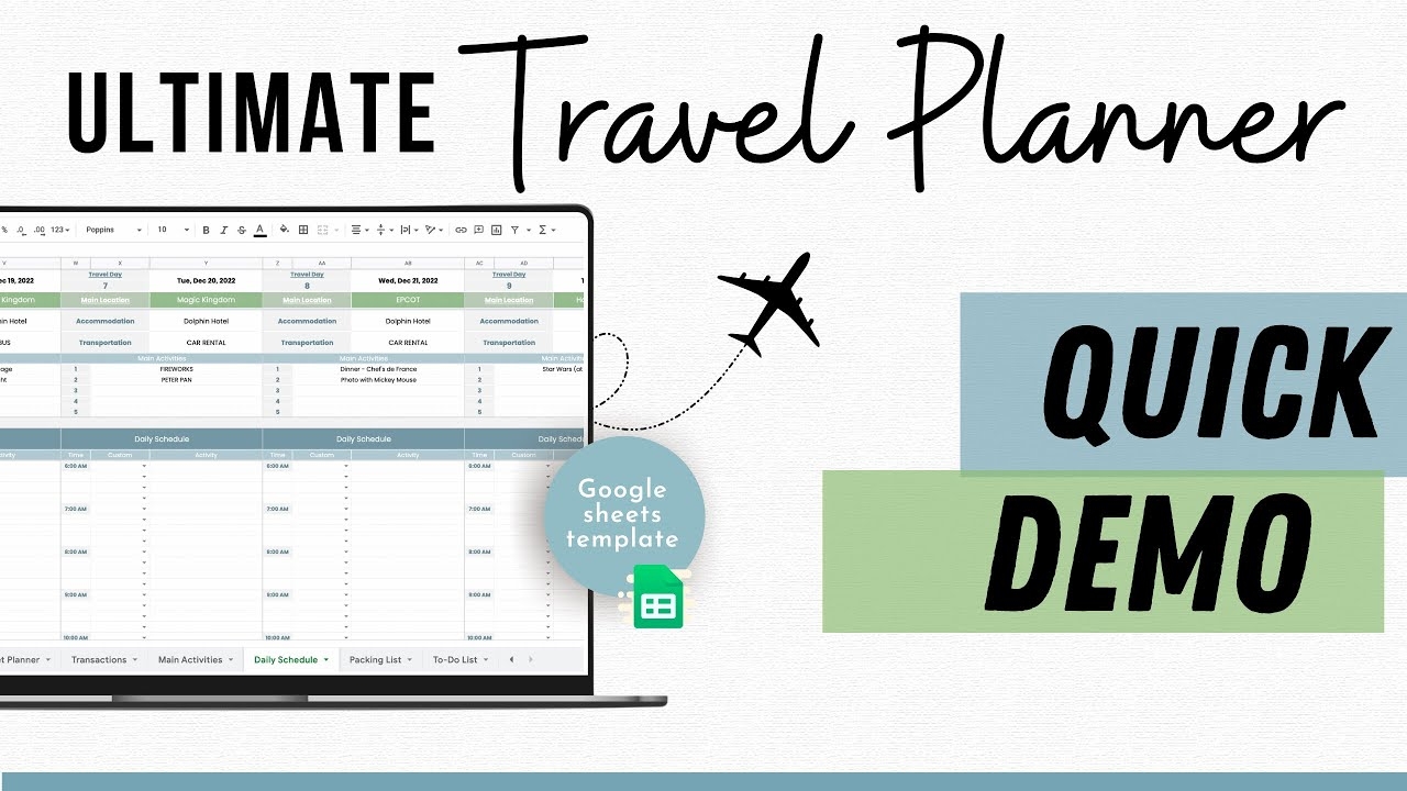 Travel Planning Template Google Sheets Template