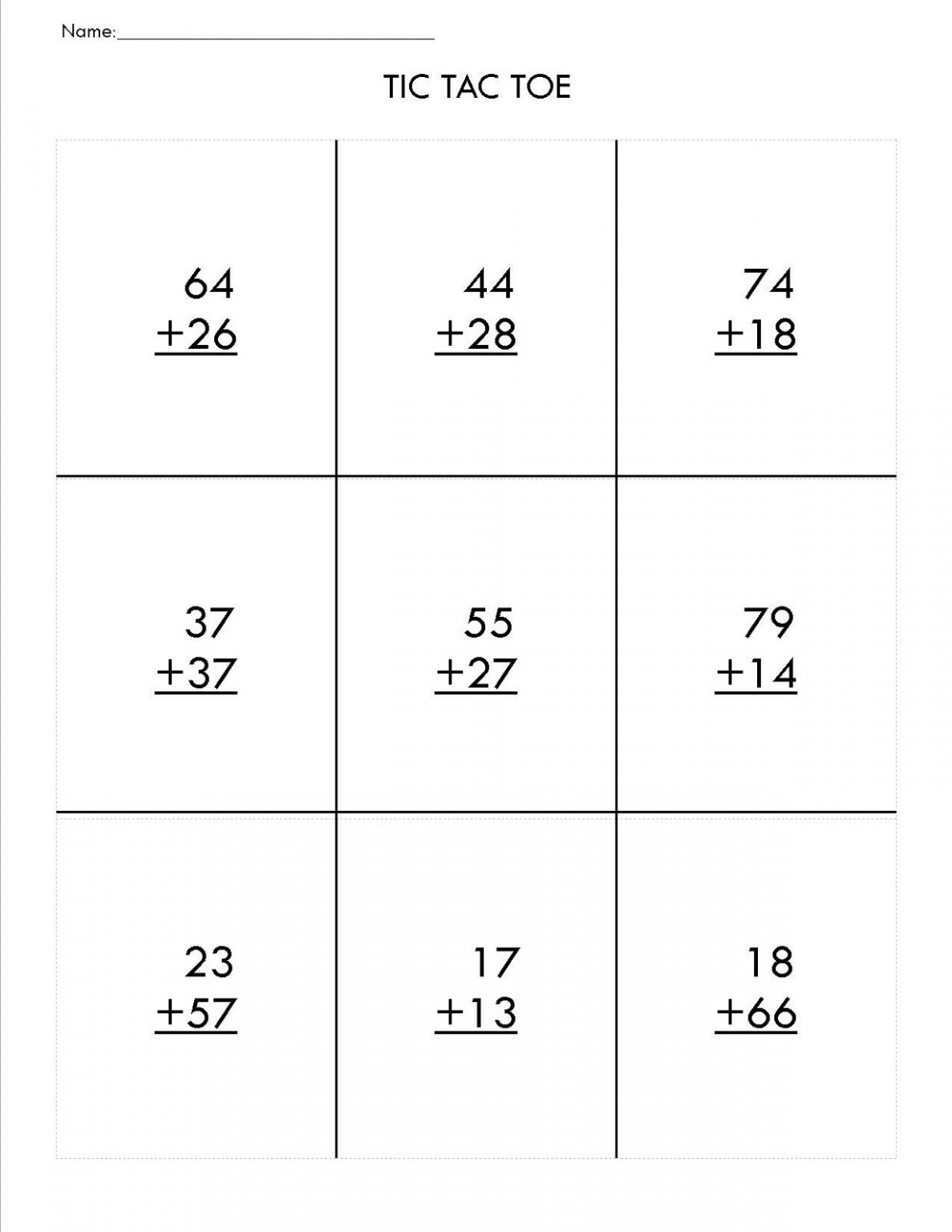 Two Digit Math Worksheets To Print 101 Activity