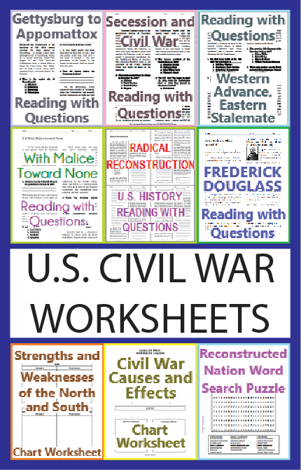 U S Civil War Leaders Handwriting Worksheet Student Handouts 