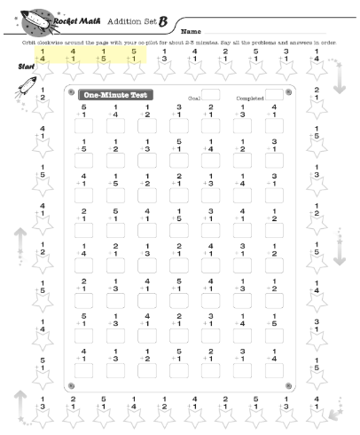 rocket math addition worksheets