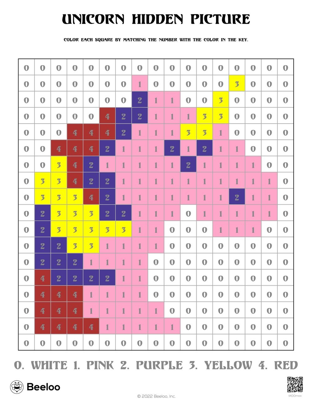 free printable color by number hidden pictures