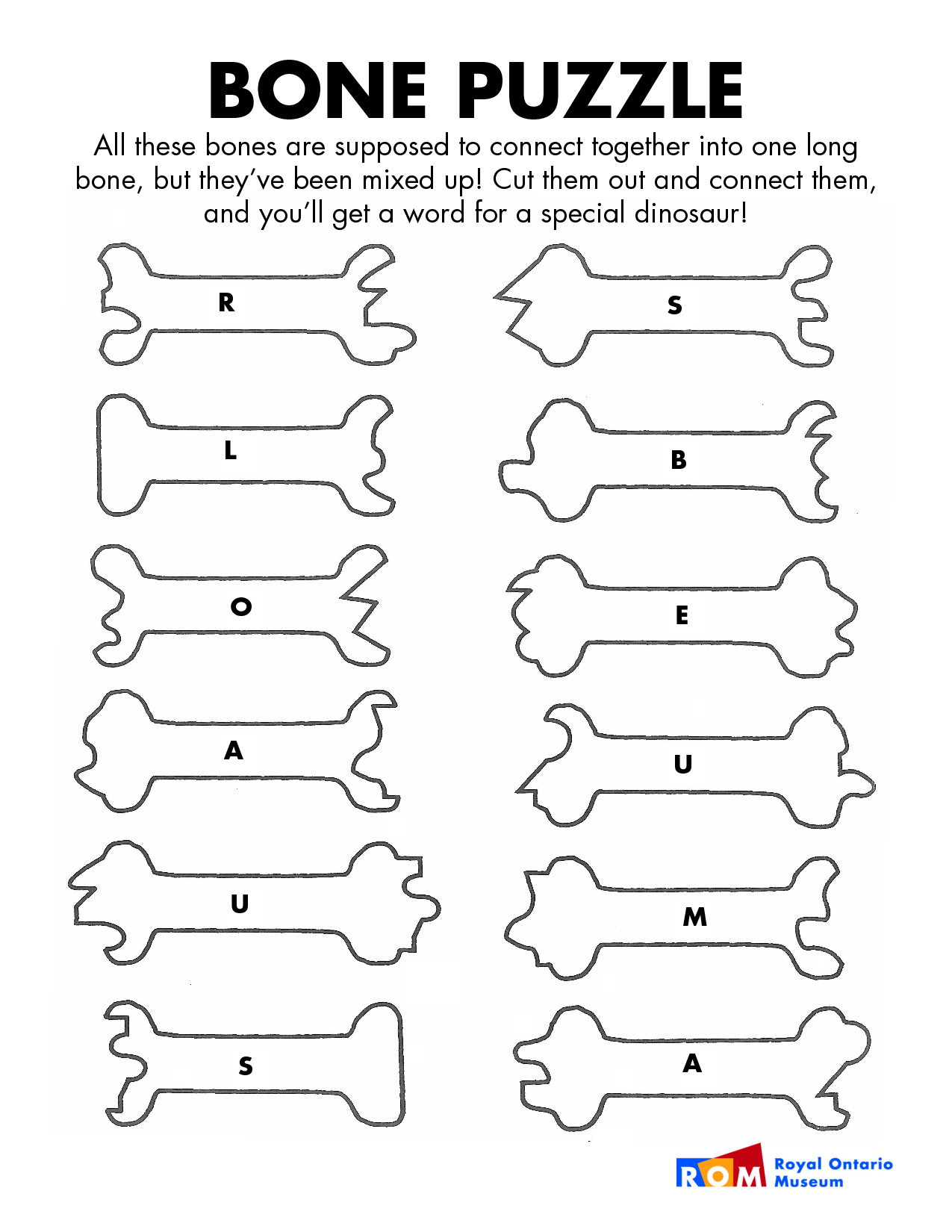Unique Dinosaur Skeleton Puzzle Printable Free Bingo Dauber Printables