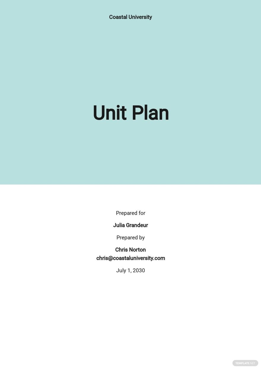 Unit Plan Template Google Docs Word Apple Pages PDF Template