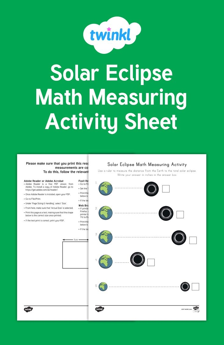 Use This Solar Eclipse Themed Math Activity To Support Your Children As