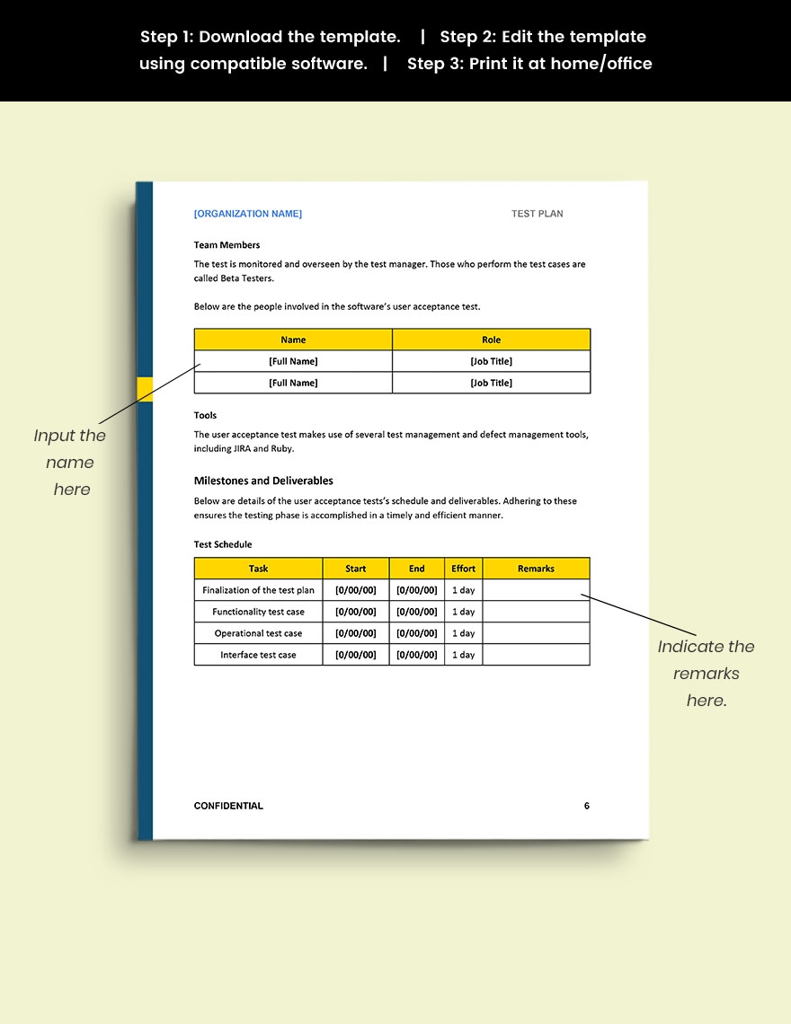 user acceptance test plan template