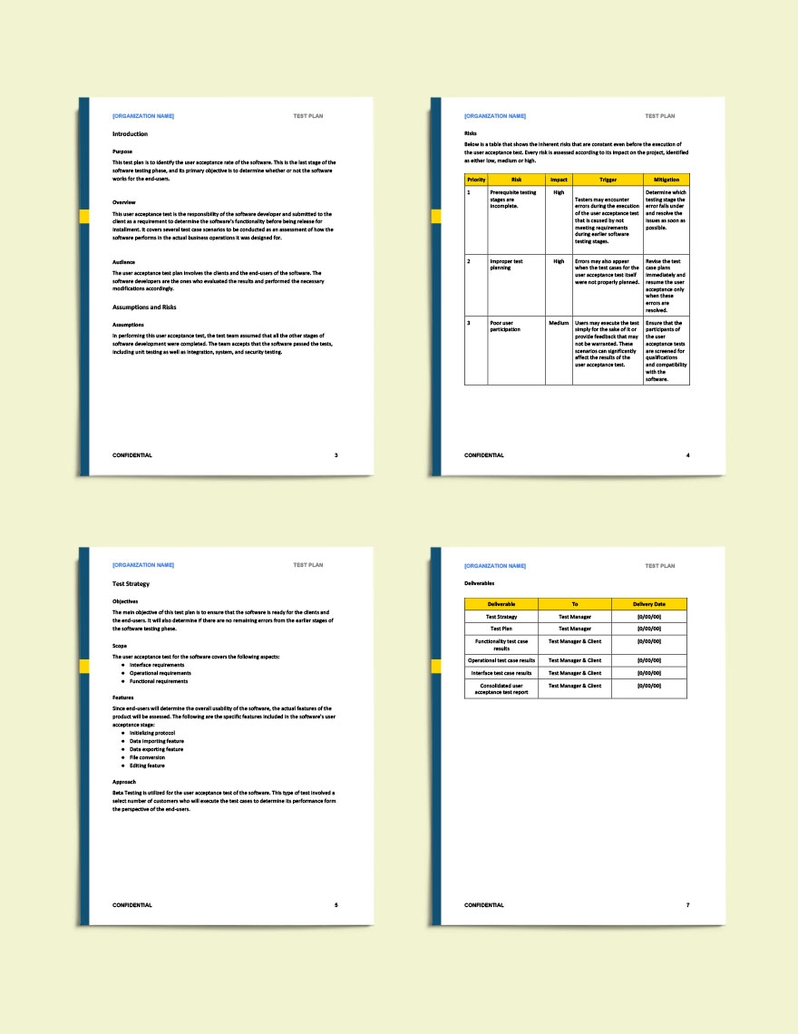 User Acceptance Test Plan Template In Word Pages Google Docs 