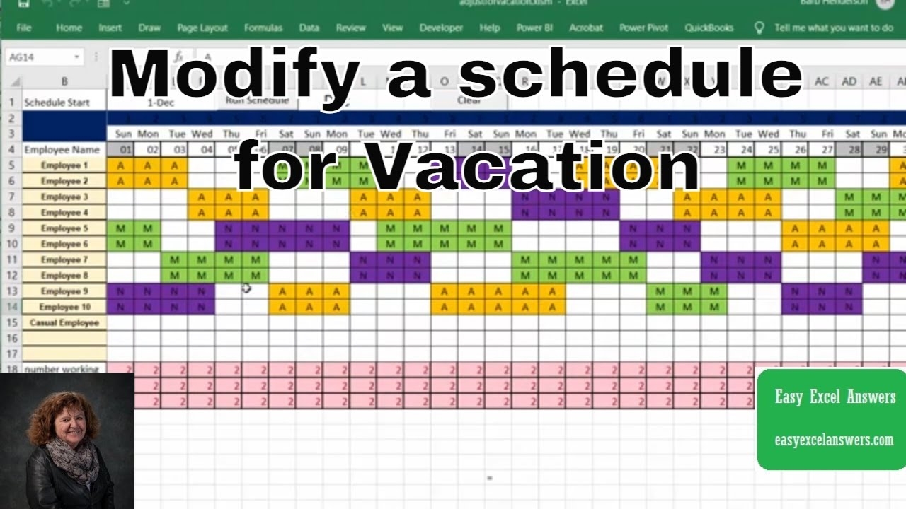 Vacation Schedule Template 2025 Alejandro Cote