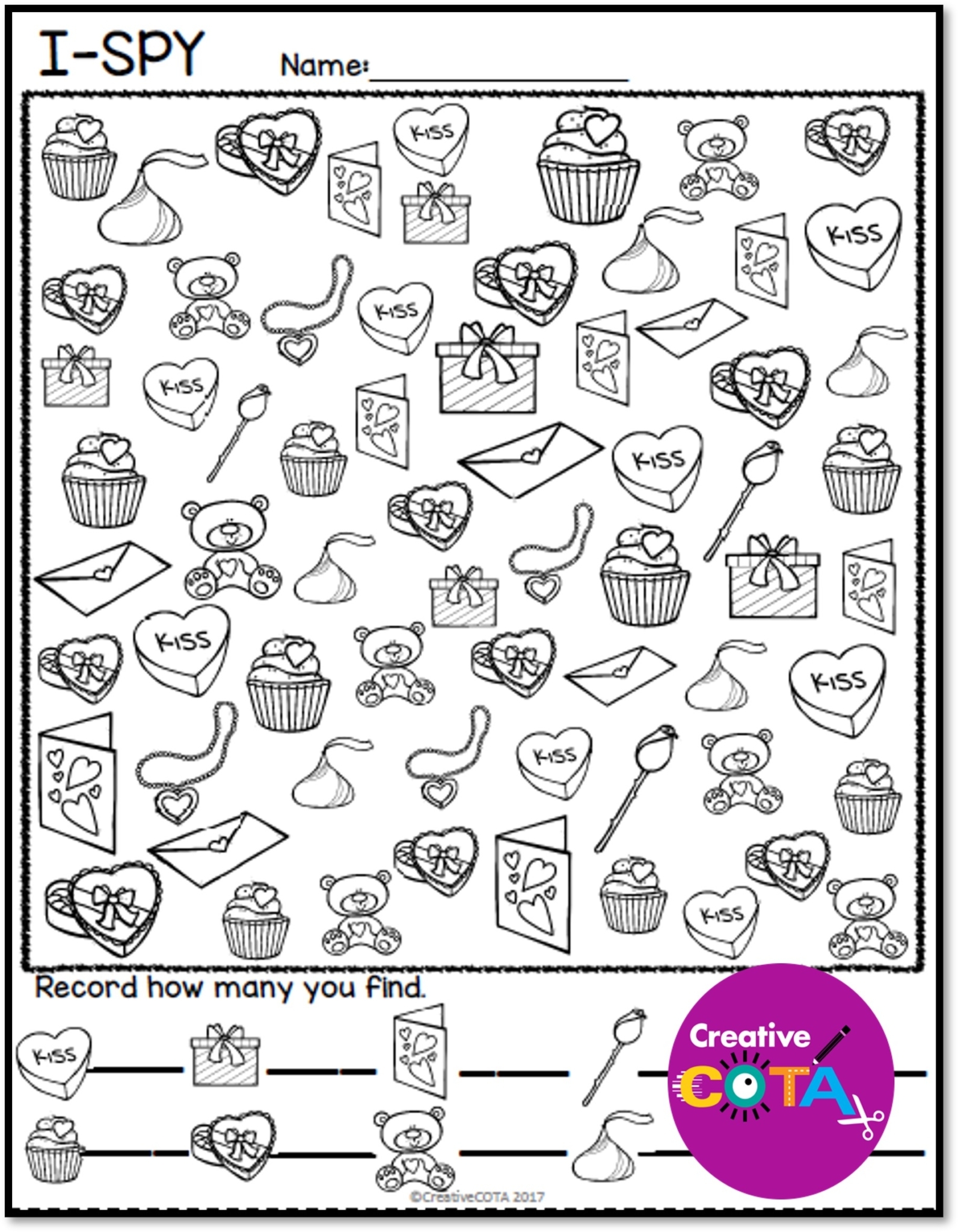 Valentine PDF Packet Worksheets Library