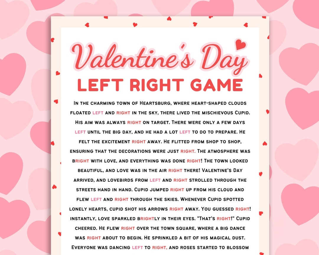 free pdf printable left right mother's day game
