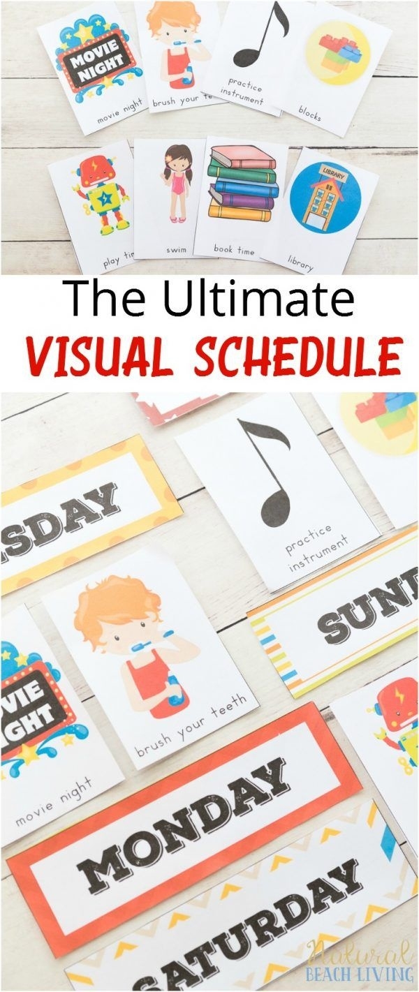 Visual Schedule Free Printable Routine Cards Natural Beach Living