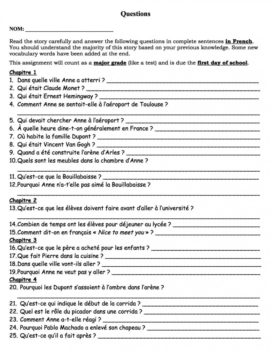 Vive La France Math Worksheet Printable PDF Template