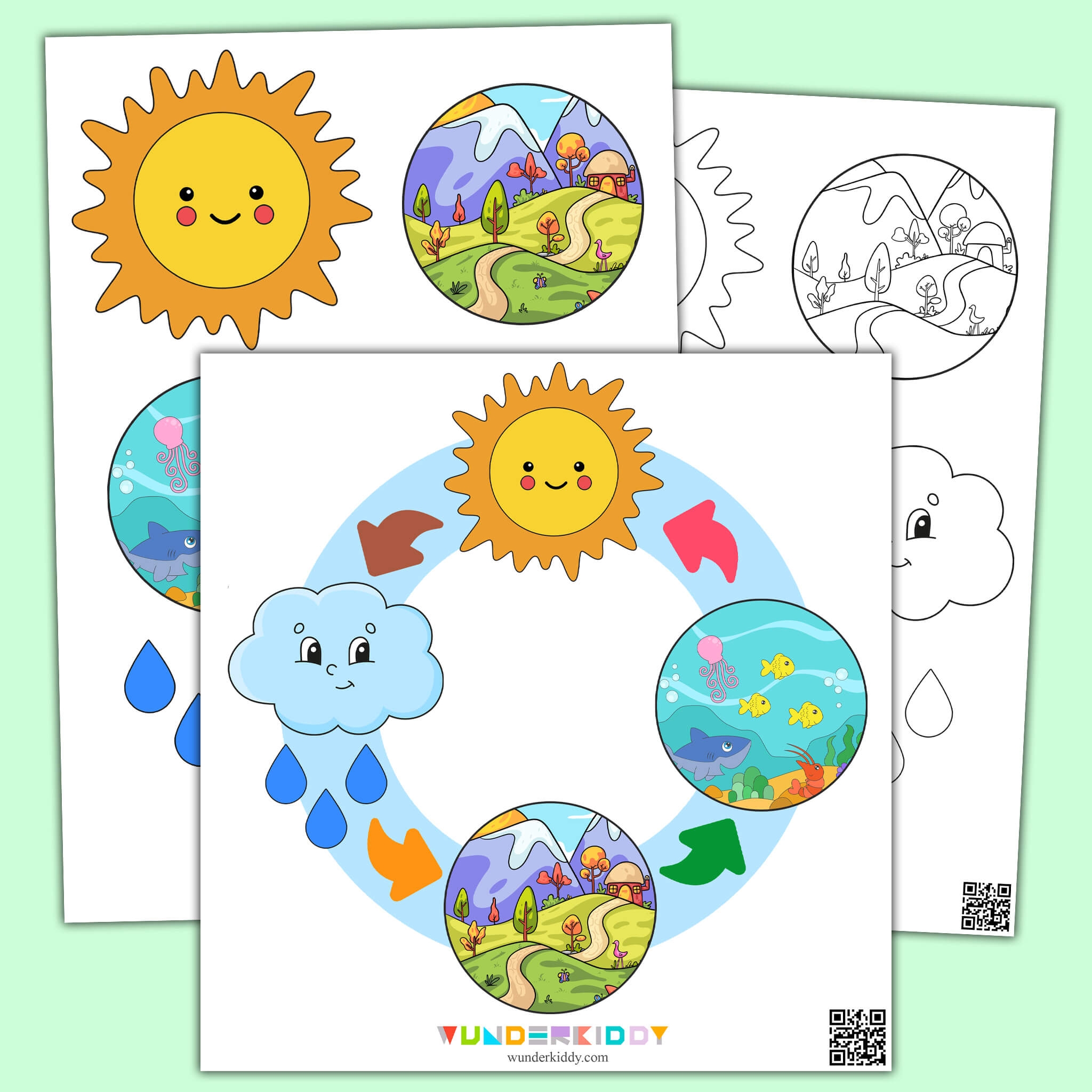 Water Cycle Preschool Printable Image To U