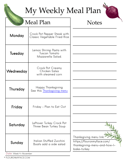 meal plan shopping list template