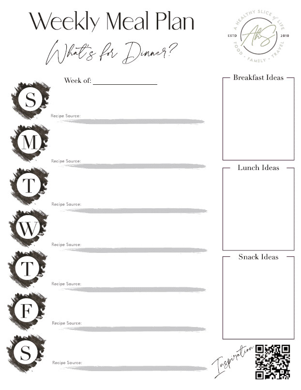 Weekly Menu Plan Template Weekly Meal Planner Recipes