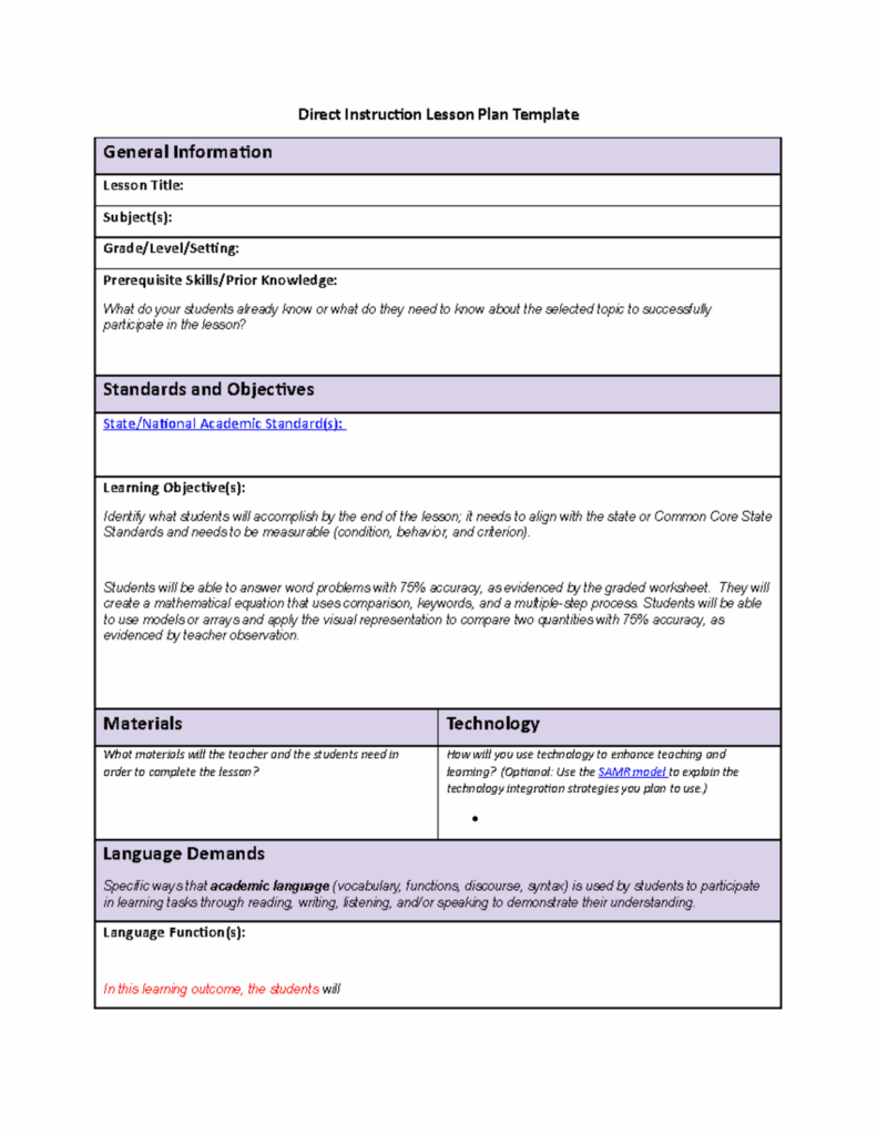 Wgu Lesson Plan Template