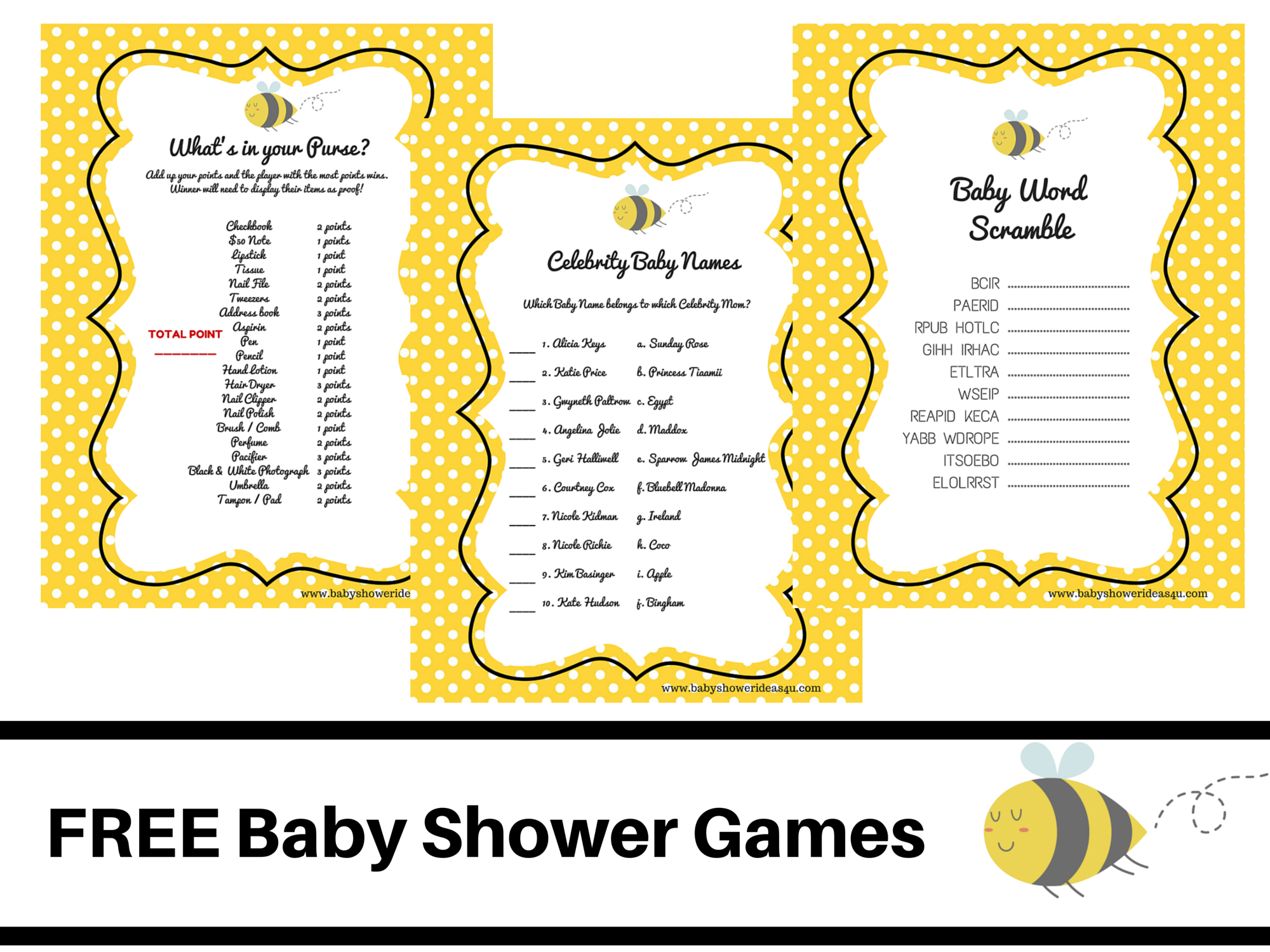 What will it bee theme baby shower FREE PRINTABLE BABY SHOWER GAMES