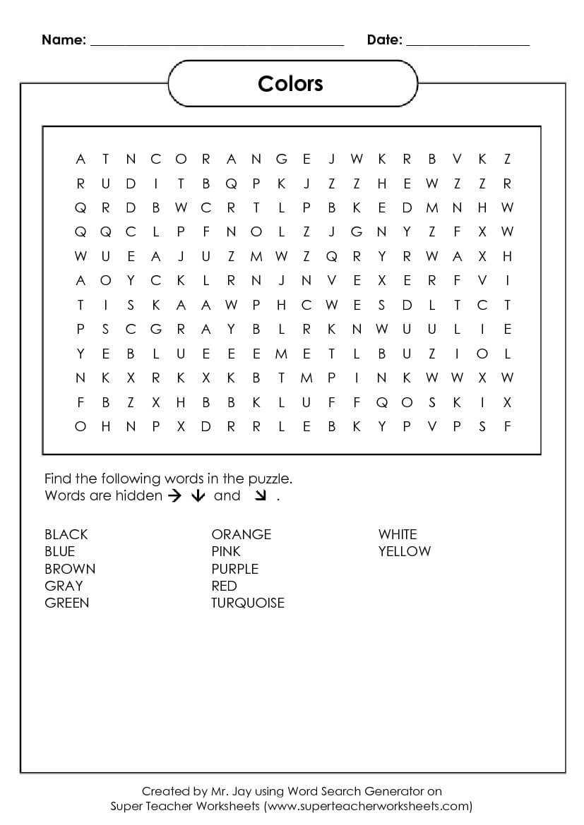 Word Search Puzzle Generator With Blank Word Search Template Free 