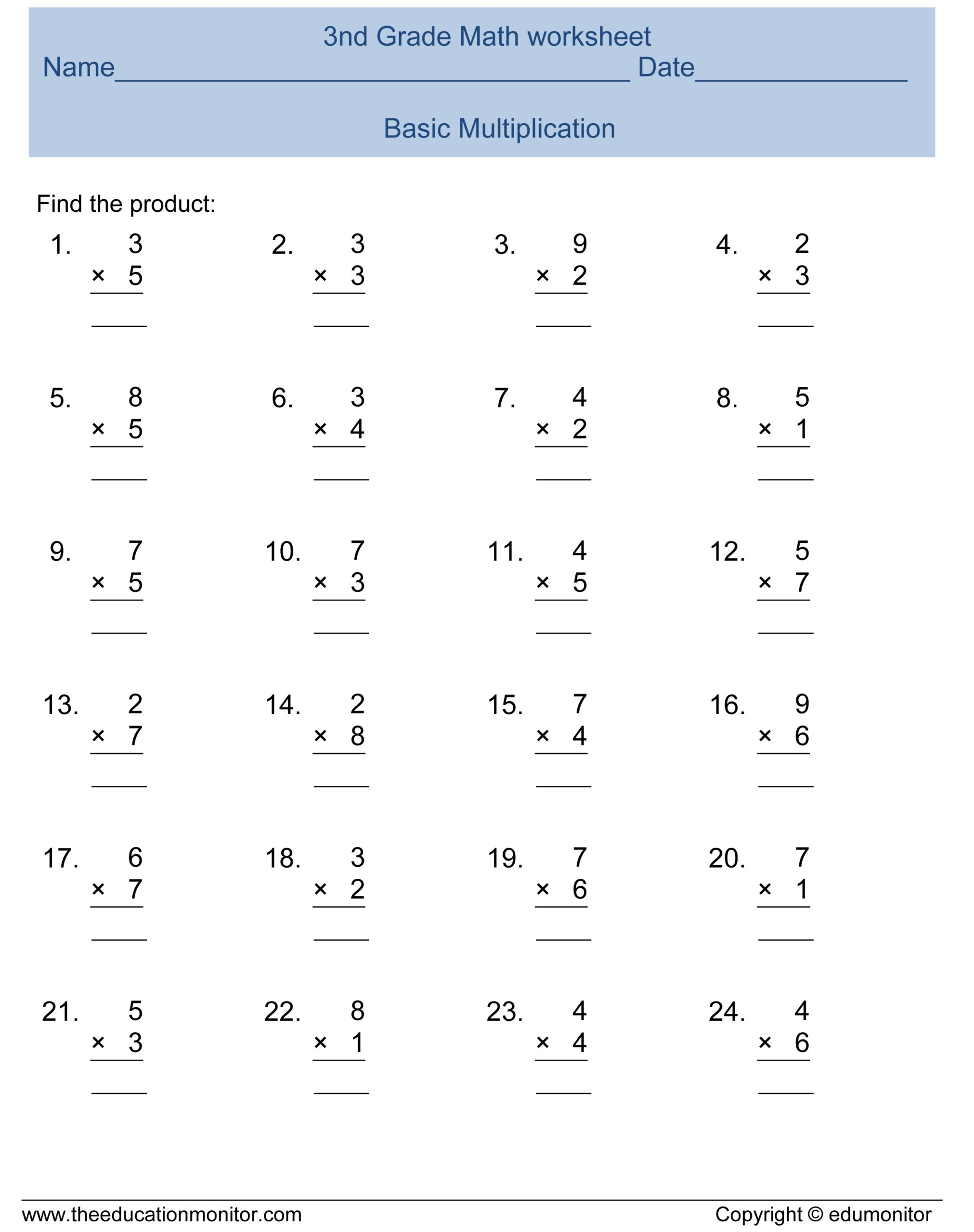 Worksheet 3rd Grade Math 3rd Grade Math Worksheets